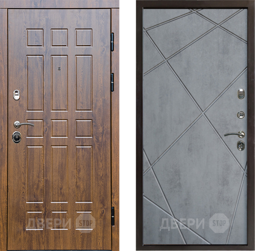 Входная металлическая Дверь Престиж Стандарт Лучи Бетон темный в Видное