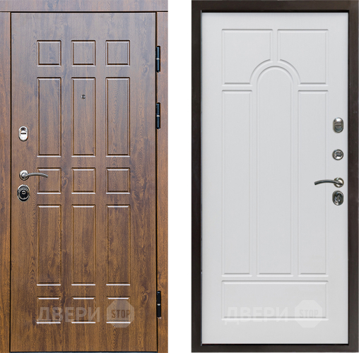 Входная металлическая Дверь Престиж Стандарт Арка Белое дерево в Видное