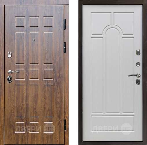 Входная металлическая Дверь Престиж Стандарт Арка Лиственница белая в Видное