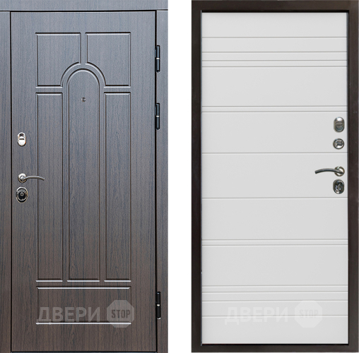 Входная металлическая Дверь Престиж Арка Line Белый в Видное