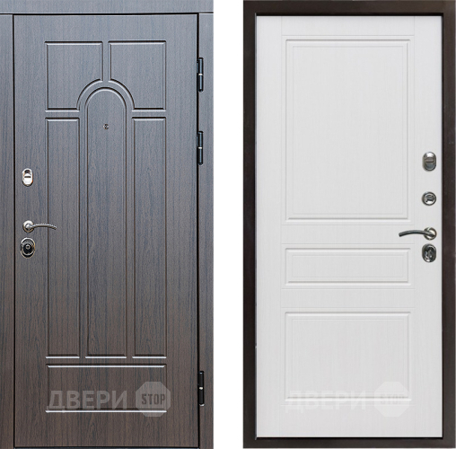 Входная металлическая Дверь Престиж Арка Классика Белое дерево в Видное