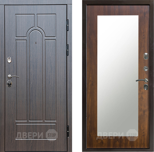 Входная металлическая Дверь Престиж Арка Зеркло Пастораль Дуб в Видное