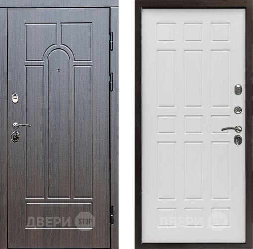 Входная металлическая Дверь Престиж Арка Спарта Белое дерево в Видное