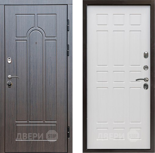 Входная металлическая Дверь Престиж Арка Спарта Лиственница белая в Видное