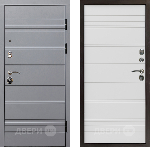 Входная металлическая Дверь Престиж Линия Грэй Line Белый в Видное