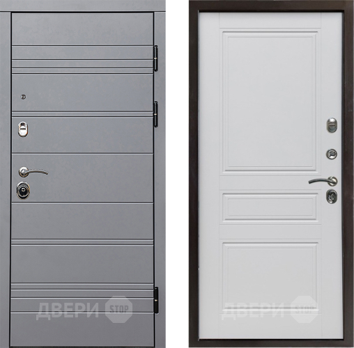 Входная металлическая Дверь Престиж Линия Грэй Классика Белый матовый в Видное