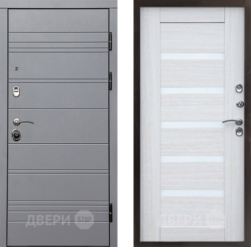 Входная металлическая Дверь Престиж Линия Грэй Царга Лиственница белая в Видное