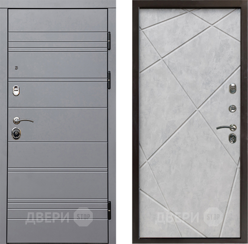 Входная металлическая Дверь Престиж Линия Грэй Лучи Бетон светлый в Видное