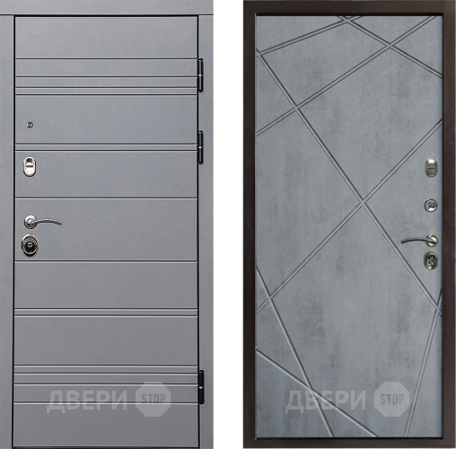 Входная металлическая Дверь Престиж Линия Грэй Лучи Бетон темный в Видное