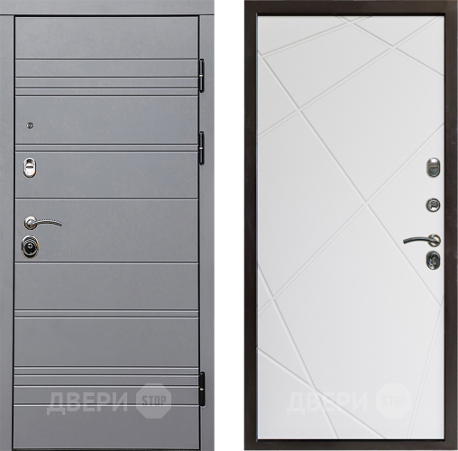 Входная металлическая Дверь Престиж Линия Грэй Лучи Бетон белый в Видное