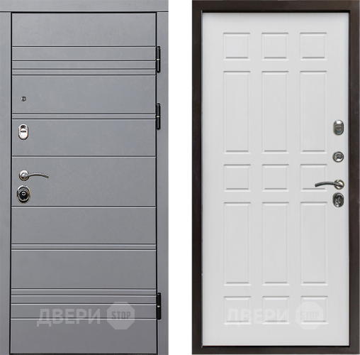 Входная металлическая Дверь Престиж Линия Грэй Спарта Белое дерево в Видное