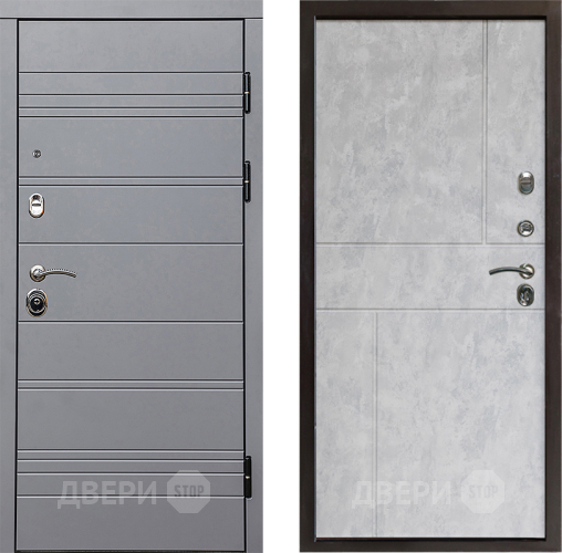 Входная металлическая Дверь Престиж Линия Грэй Горизонт Бетон светлый в Видное