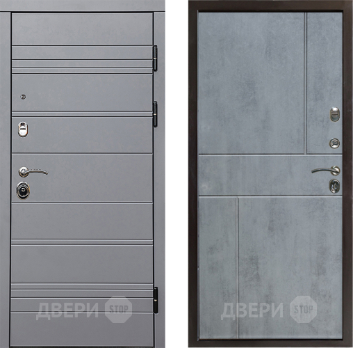 Входная металлическая Дверь Престиж Линия Грэй Горизонт Бетон темный в Видное