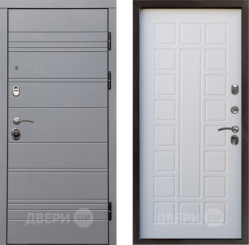 Входная металлическая Дверь Престиж Линия Грэй Престиж Белое дерево в Видное
