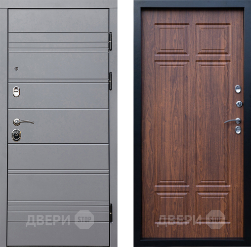 Входная металлическая Дверь Престиж Линия Грэй Премиум Орех темный в Видное