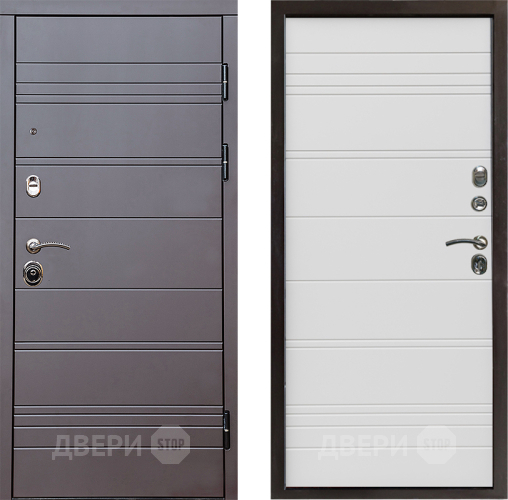 Входная металлическая Дверь Престиж Линия Браун Line Белый в Видное