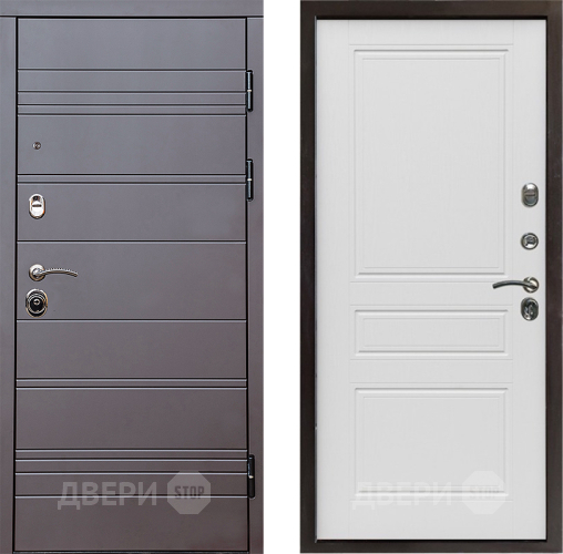 Входная металлическая Дверь Престиж Линия Браун Классика Лиственница белая в Видное