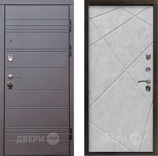 Входная металлическая Дверь Престиж Линия Браун Лучи Бетон светлый в Видное