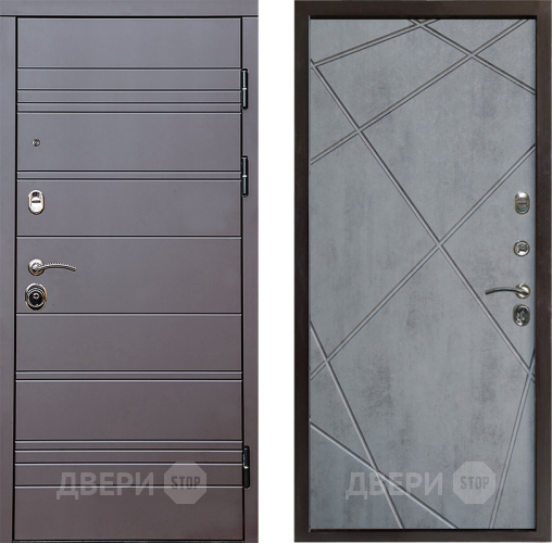 Дверь Престиж Линия Браун Лучи Бетон темный в Видное