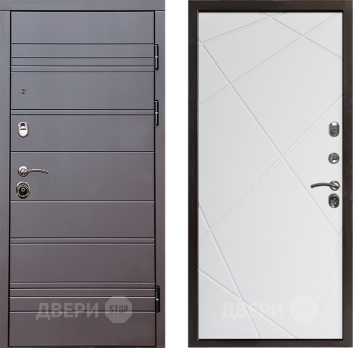 Входная металлическая Дверь Престиж Линия Браун Лучи Бетон белый в Видное