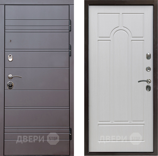 Входная металлическая Дверь Престиж Линия Браун Арка Лиственница белая в Видное