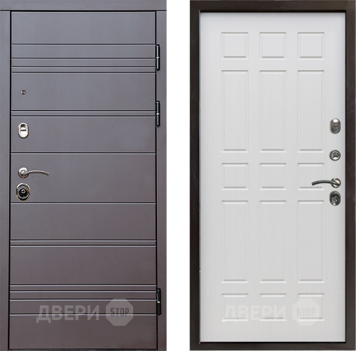 Входная металлическая Дверь Престиж Линия Браун Спарта Лиственница белая в Видное