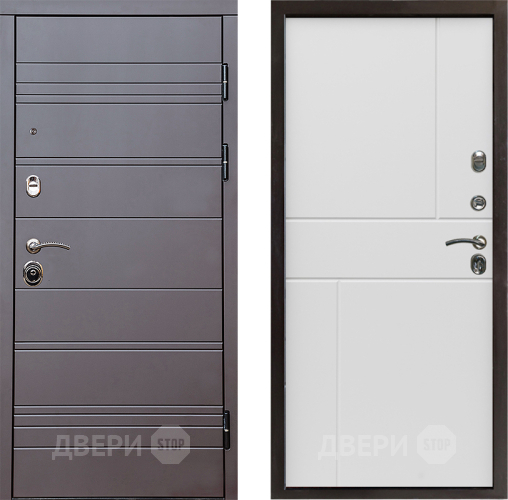Входная металлическая Дверь Престиж Линия Браун Горизонт Бетон белый в Видное