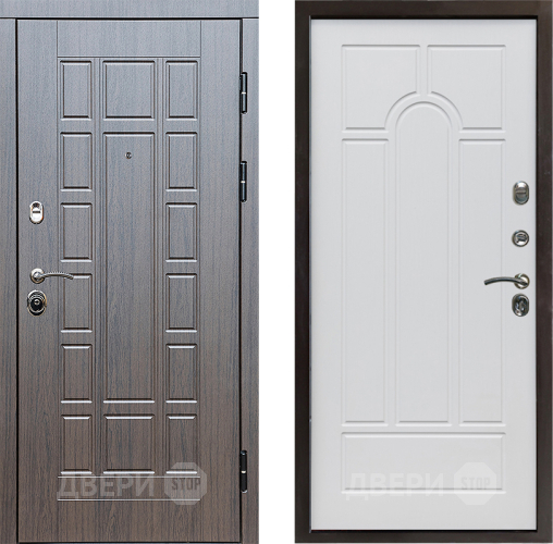 Входная металлическая Дверь Престиж Престиж Арка Белое дерево в Видное