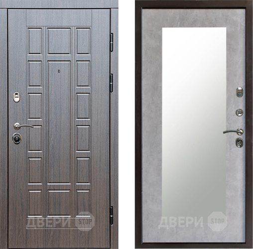 Входная металлическая Дверь Престиж Престиж Зеркло Пастораль Бетон светлый в Видное