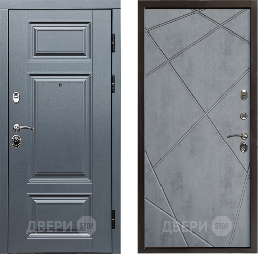 Входная металлическая Дверь Престиж Премиум Лучи Бетон темный в Видное