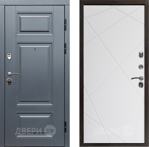 Входная металлическая Дверь Престиж Премиум Лучи Бетон белый в Видное