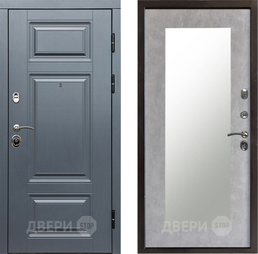 Входная металлическая Дверь Престиж Премиум Зеркло Пастораль Бетон светлый в Видное