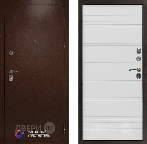 Входная металлическая Дверь Престиж Медь Line Белый в Видное