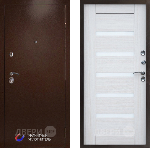 Входная металлическая Дверь Престиж Медь Царга Лиственница белая в Видное