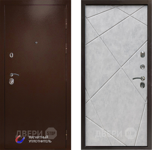 Входная металлическая Дверь Престиж Медь Лучи Бетон светлый в Видное