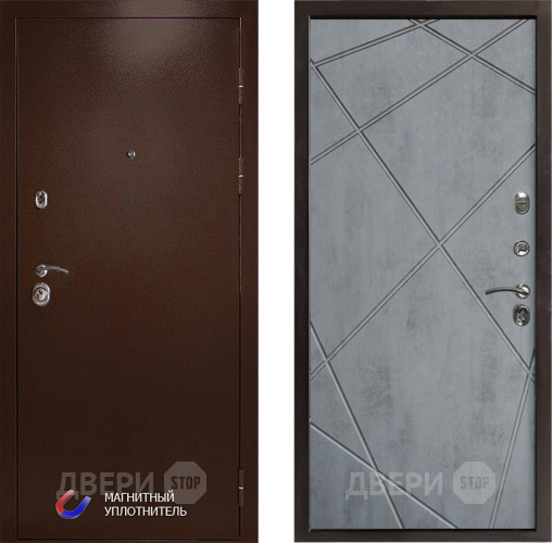 Входная металлическая Дверь Престиж Медь Лучи Бетон темный в Видное