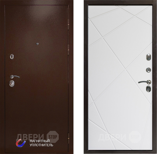 Входная металлическая Дверь Престиж Медь Лучи Бетон белый в Видное