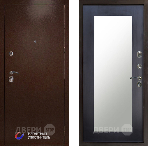 Входная металлическая Дверь Престиж Медь Зеркло Пастораль Венге в Видное