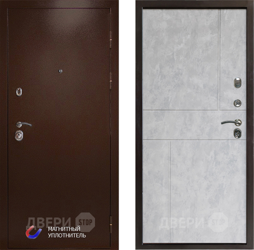 Входная металлическая Дверь Престиж Медь Горизонт Бетон светлый в Видное