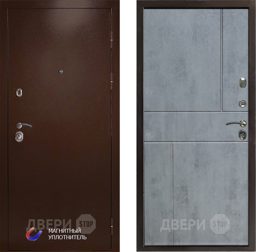 Входная металлическая Дверь Престиж Медь Горизонт Бетон темный в Видное