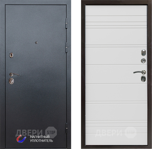 Входная металлическая Дверь Престиж Графит Line Белый в Видное