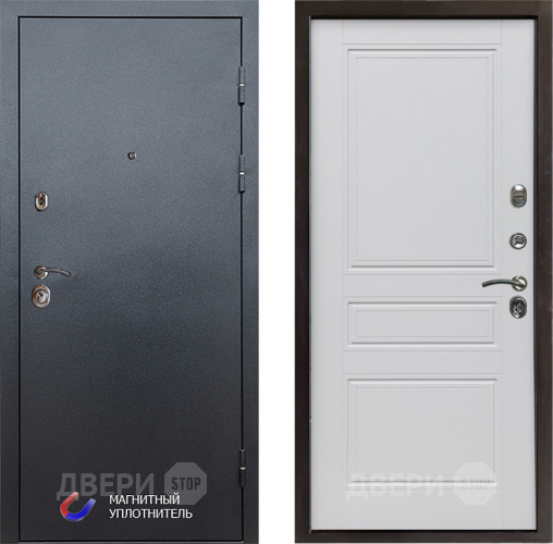 Входная металлическая Дверь Престиж Графит Классика Белый матовый в Видное