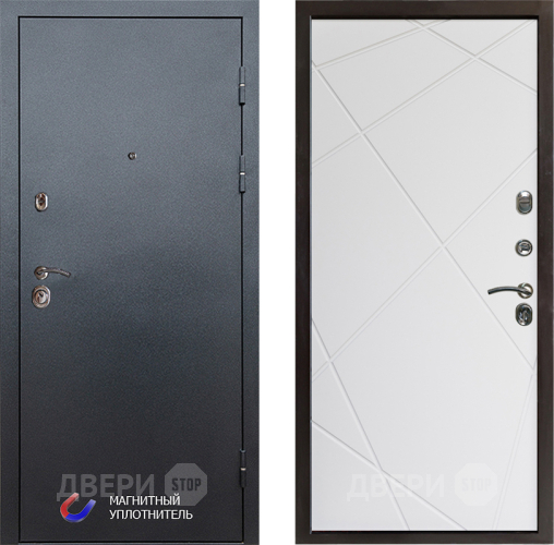 Входная металлическая Дверь Престиж Графит Лучи Бетон белый в Видное