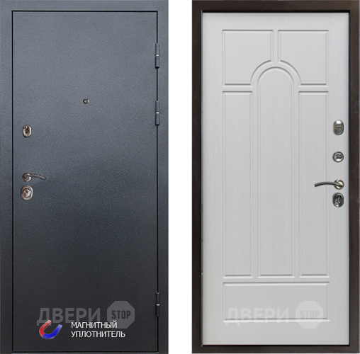 Входная металлическая Дверь Престиж Графит Арка Лиственница белая в Видное