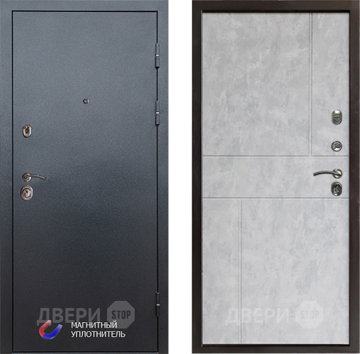 Входная металлическая Дверь Престиж Графит Горизонт Бетон светлый в Видное