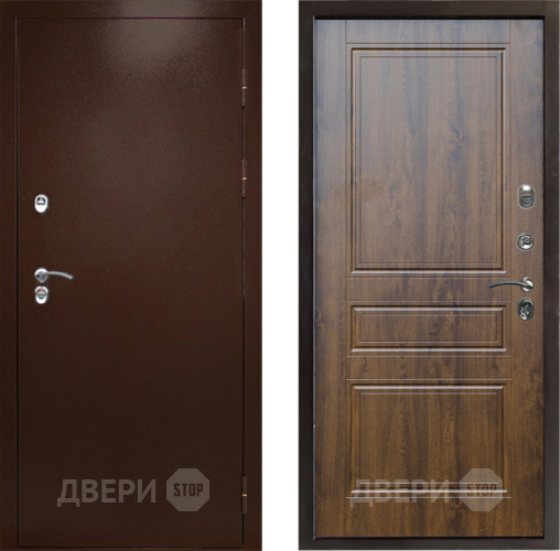 Входная металлическая Дверь Престиж TERMO с терморазрывом Снегирь Медь Классика Дуб в Видное