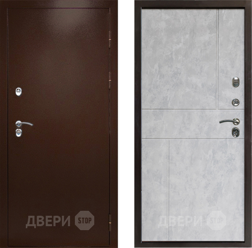 Входная металлическая Дверь Престиж TERMO с терморазрывом Снегирь Медь Горизонт Бетон светлый в Видное