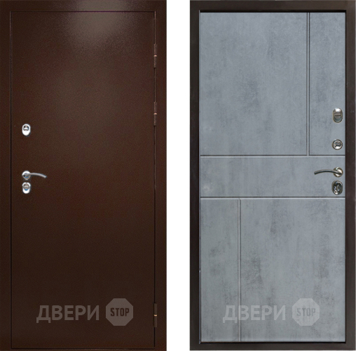 Входная металлическая Дверь Престиж TERMO с терморазрывом Снегирь Медь Горизонт Бетон темный в Видное