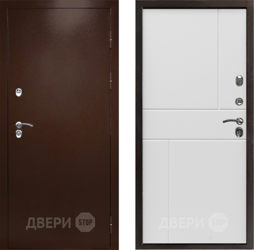 Входная металлическая Дверь Престиж TERMO с терморазрывом Снегирь Медь Горизонт Бетон белый в Видное