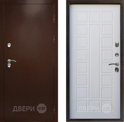 Входная металлическая Дверь Престиж TERMO с терморазрывом Снегирь Медь Престиж Белое дерево в Видное